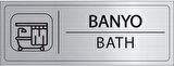 Mayeka Banyo İsimlik Gümüş Metal Kapı İsimliği Levhası Yönlendirme Tabelası
