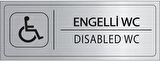 Mayeka Engelli Wc İsimlik Gümüş Metal Kapı İsimliği Levhası Yönlendirme Tabelası
