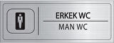 Mayeka Erkek Wc İsimlik Gümüş Metal Kapı İsimliği Levhası Yönlendirme Tabelası