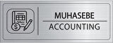 Mayeka Muhasebe İsimlik Gümüş Metal Kapı İsimliği Levhası Yönlendirme Tabelası