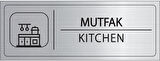 Mayeka Mutfak İsimlik Gümüş Metal Kapı İsimliği Levhası Yönlendirme Tabelası