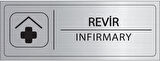 Mayeka Revir İsimlik Gümüş Metal Kapı İsimliği Levhası Yönlendirme Tabelası