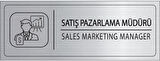 Mayeka Satış Pazarlama Müdürü İsimlik Gümüş Metal Kapı İsimliği Levhası Yönlendirme Tabelası