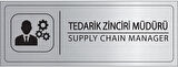 Mayeka Tedarik Zinciri Müdürü İsimlik Gümüş Metal Kapı İsimliği Levhası Yönlendirme Tabelası