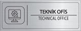 Mayeka Teknik Ofis İsimlik Gümüş Metal Kapı İsimliği Levhası Yönlendirme Tabelası