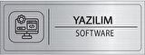 Mayeka Yazılım İsimlik Gümüş Metal Kapı İsimliği Levhası Yönlendirme Tabelası