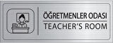 Mayeka Öğretmenler Odası İsimlik Gümüş Metal Kapı İsimliği Levhası Yönlendirme Tabelası