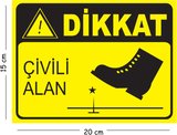 Metal Dikkat Çivili Alan 15x20 cm Uyarı İş Güvenliği Levhası