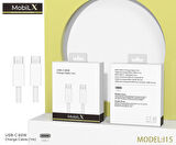 MobiLX Samsung Galaxy Z Fold7 Uyumlu 60W Type-C to Type-C Örgülü Şarj ve Data Kablosu (1m)