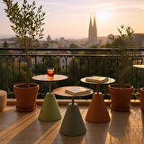 Üçlü Mantar Zigon Sehpa Seti No:553 | Rehome Renkli Yuvarlak MDF Modern Sehpa Takımı