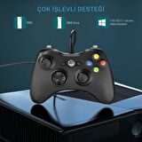 Cosmostech PLAY X PC , XBOX 360 Uyumlu Kablolu Wired Oyun Kolu Gamepad Controller Siyah