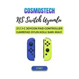 Cosmostech NS Switch Uyumlu 2'li J-C Joycon PAD Controller Gamepad Oyun Kolu Sarı-Mavi