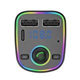 Cosmostech Car C2 Araç Fm Transmitter 5.3 Bluetooth Araç Kiti Hızlı Şarj Qc 3.1 Çift USB ve TYPE-C Mp3 Sd Kart Çakmaklık Girişli Oto Müzik Çalar