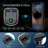 Cosmostech Car C2 Araç Fm Transmitter 5.3 Bluetooth Araç Kiti Hızlı Şarj Qc 3.1 Çift USB ve TYPE-C Mp3 Sd Kart Çakmaklık Girişli Oto Müzik Çalar