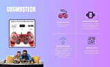 Cosmostech PS2 Controller Oyun Kolu , Titreşimli Gamepad Joystick Kırmızı