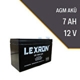 7 AMPER 12V VOLT LEXRON KURU TİP AKÜ