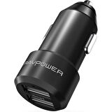 RavPower RP-VC006 Ultra İnce/Ufak 24W 4.8A Çift Çıkış iSmart Araç Şarjı Siyah