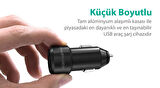 RavPower RP-VC006 Ultra İnce/Ufak 24W 4.8A Çift Çıkış iSmart Araç Şarjı Siyah
