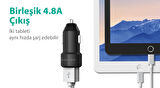 RavPower RP-VC006 Ultra İnce/Ufak 24W 4.8A Çift Çıkış iSmart Araç Şarjı Siyah
