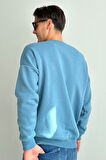 Erkek Bisiklet Yaka Oversize Sweatshirt