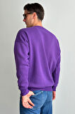 Erkek Bisiklet Yaka Oversize Sweatshirt