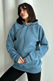 Kadın Kapşonlu Oversize Sweatshirt