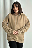 Kadın Kapşonlu Oversize Sweatshirt