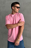 Erkek Pembe Oversize T-shirt