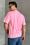 Erkek Pembe Oversize T-shirt