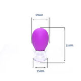 Mini Silikon Vakumlu Mika Yüz Masaj Kupası 2'li Set Mavi-Mor Renk