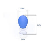 Mini Silikon Vakumlu Mika Yüz Masaj Kupası 2'li Set Mavi-Mor Renk