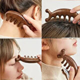 Ahşap Sandal Ağacı Gugu Masaj Yüz Masaj Gua Sha Saç Tarağı Model 3