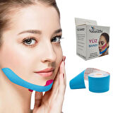 Beauty Tape Yüz Yogası İçin Face Tape Yüz Germe Bandı Mavi Renk