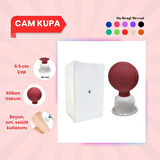 Silikon Vakumlu Cam Yüz Masaj Kupası No:4 Kırmızı