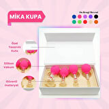 Silikon Vakumlu Mika Yüz Masaj Kupası 4'lü Set Pembe