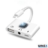 Winex 3in1 Lightning to 3.5mm Aux+UsbA OTG+Lightning Şarj Adaptör Dönüştürücü
