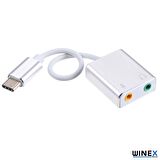 Winex Type-C to 3.5mm Aux ve Mikrofon Dönüştürücü Adaptör