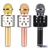 Winex UsbA+TF Sd Kart+3.5mm Aux Girişli Bluetooth Karaoke Mikrofonu Gold