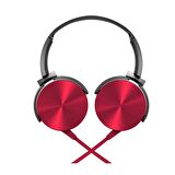 Winex HD Extra Bass Kablolu Mikrofonlu Kulaklık Kırmızı