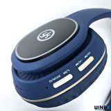 Winex YK Led Kulak Üstü Bluetooth Kulaklık Mavi