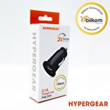 Hypergear 2.1A 2X Hızlı Araç Şarj Aleti Set İphone Uyumlu Lightning Kablo Siyah