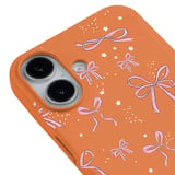 iPhone 16 Plus Turuncu Ribbon Stars Kamera Korumalı Premium Renkli Silikon Kılıf