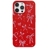 iPhone 12 Pro Kırmızı Ribbon Stars Kamera Korumalı Premium Renkli Silikon Kılıf