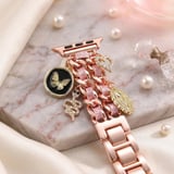 Watch Saat 45mm Rose Gold Kelebek Yılan Tasarımlı Şık Kordon