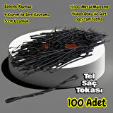 Technow Siyah %100 Metal Esnemez Dayanıklı Kadın Saç Tel Tokası 100  Adet 