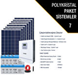 Güneş Enerjisi Bağevi Hazır Solar Paket  - 3Kw Mppt Akıllı İnverter + 8X 295W Polykristal Güneş Paneli+ 8X 12V 105Ah Jel Akü