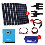 Teknovasyon Arge Güneş Enerjisi Bağ Evi Solar Paketi 5KVA İnverter 330W Güneş Paneli 150AH Jel Akü