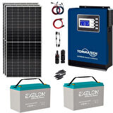 Teknovasyon Arge Güneş Enerjisi Bağ Evi Solar Paketi 3KVA İnverter 350W Güneş Paneli 100AH Jel Akü