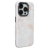 iPhone 15 Pro Uyumlu MagSafe Premium Pembe Beyaz Mermer Kamera Korumalı Darbe Emici Kılıf