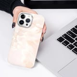iPhone 11 Uyumlu MagSafe Premium Pembe Beyaz Mermer Kamera Korumalı Darbe Emici Kılıf